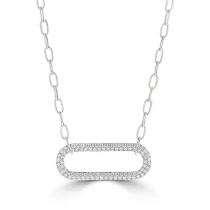 Diamond Encrusted Paperclip Pendant
