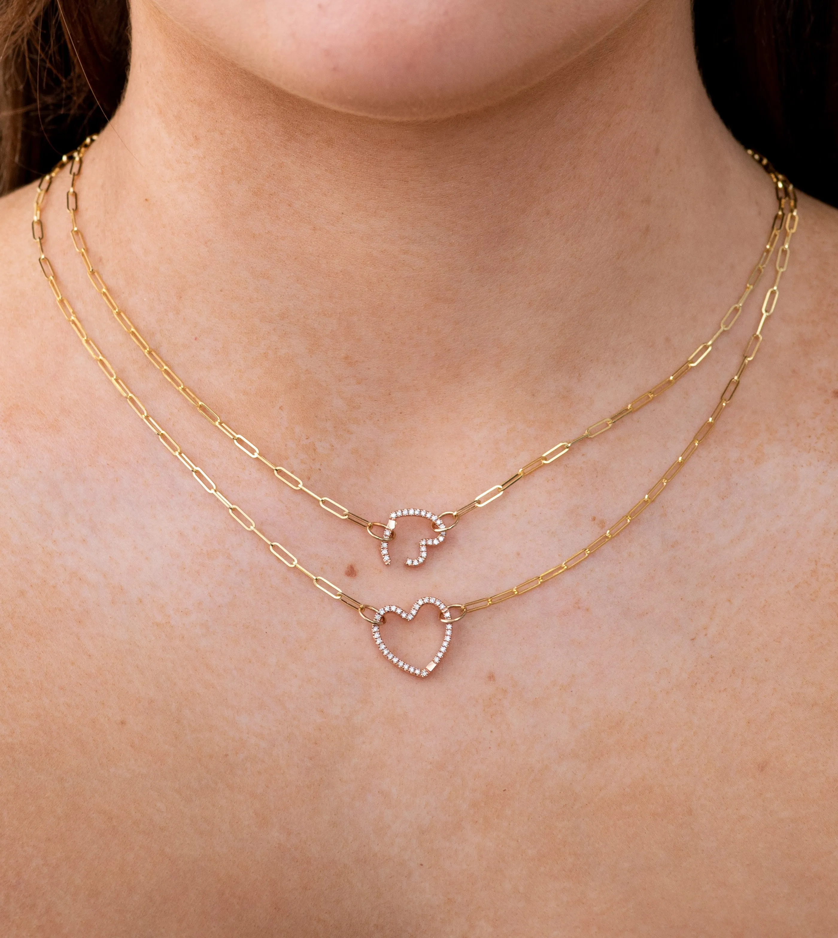 Diamond Heart Connector Clasp