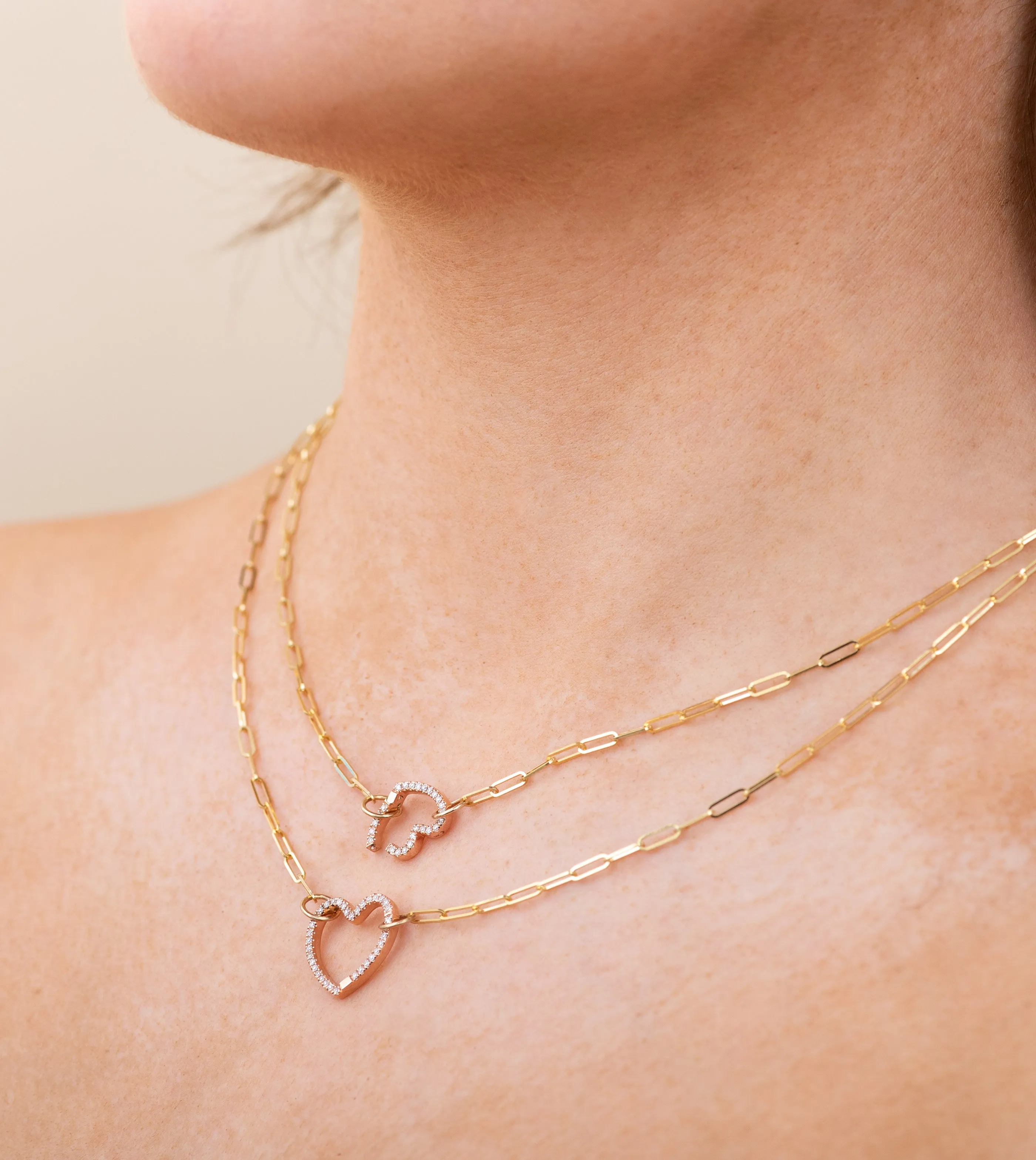 Diamond Heart Connector Clasp
