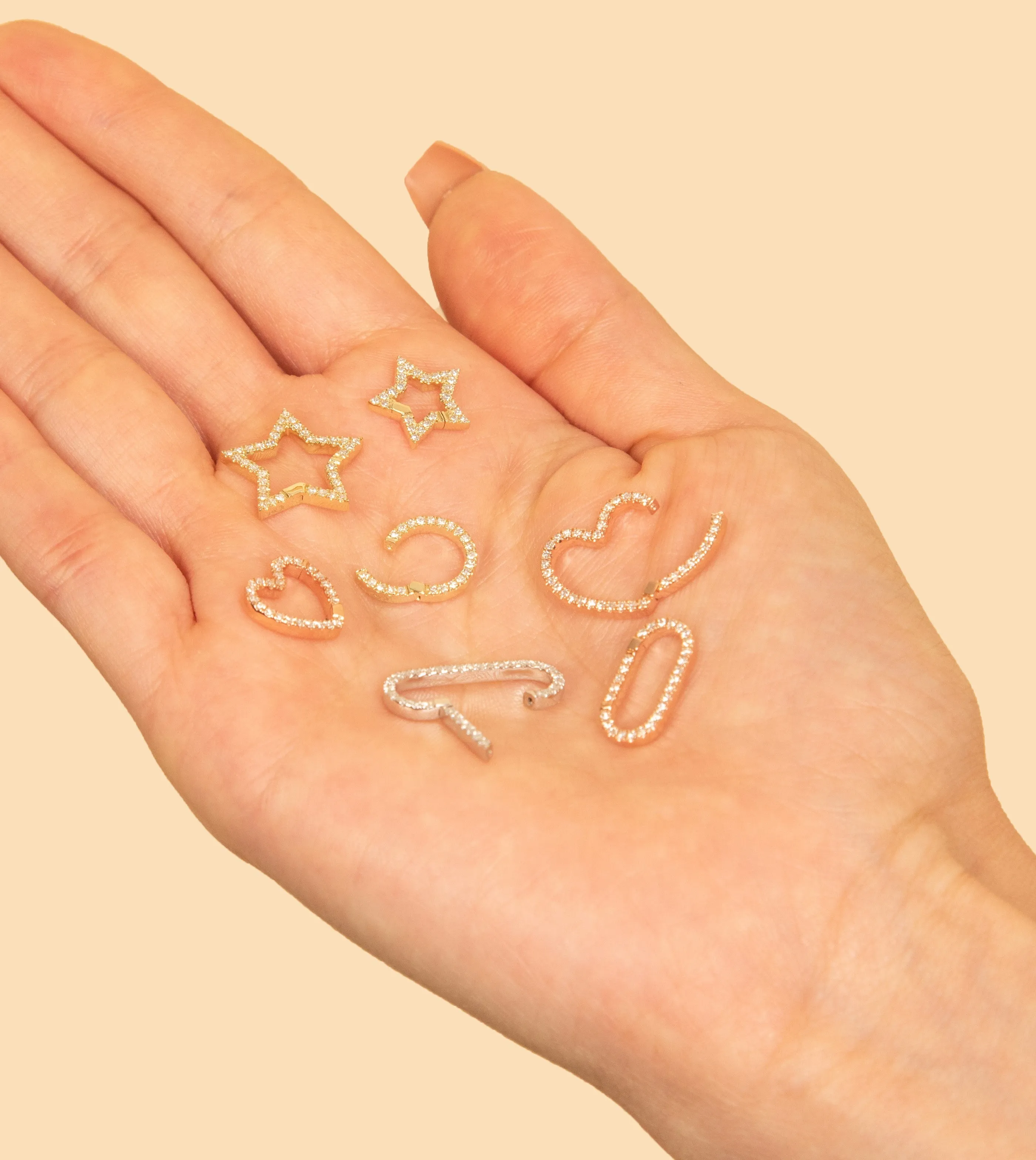 Diamond Heart Connector Clasp