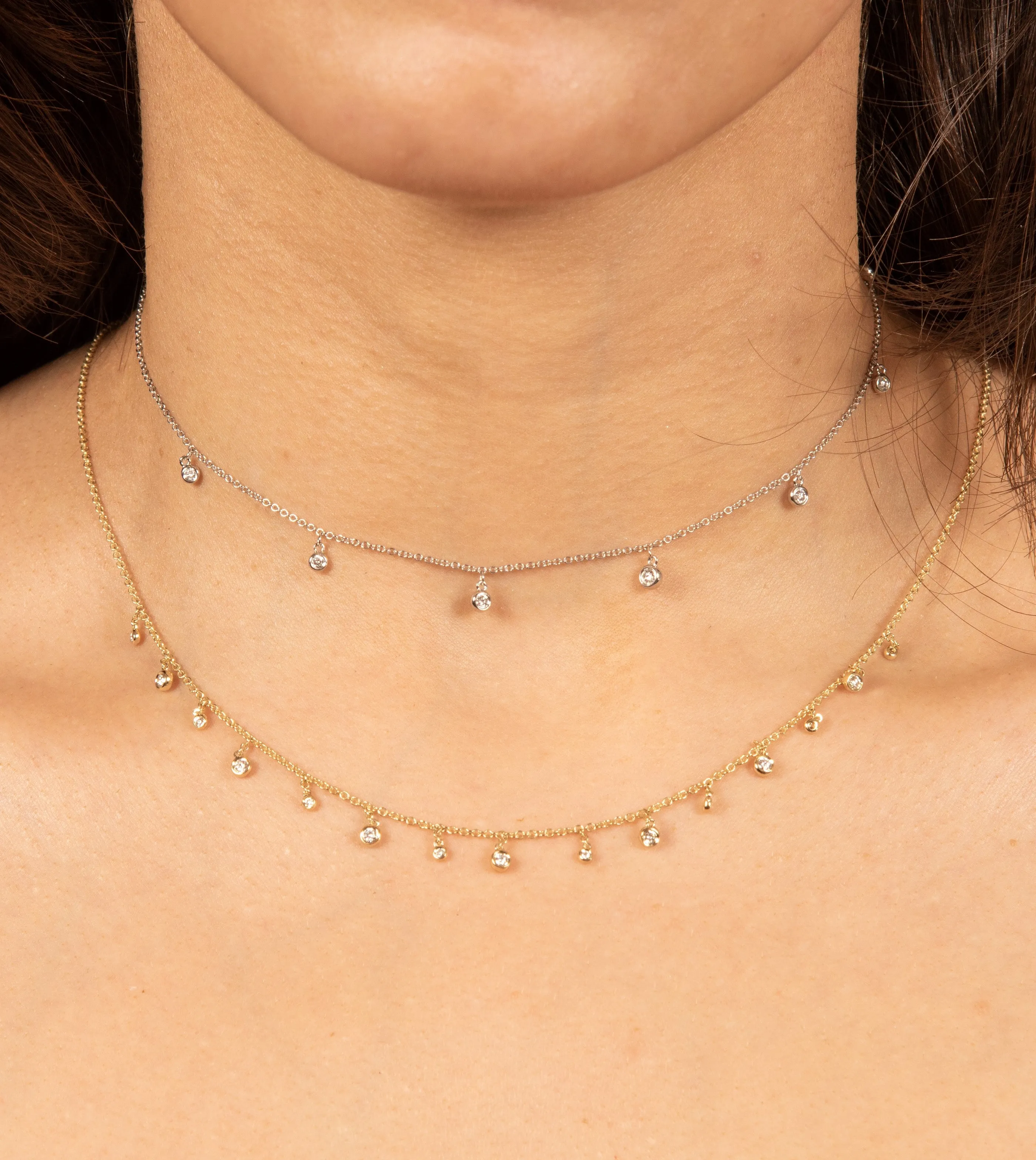 Diamond Round Dangle Necklace