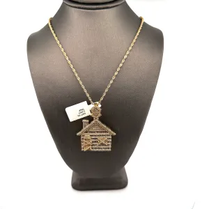 Diamond Trap House Pendant FREE CHAIN