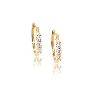 Diamond Trio Huggie Earrings