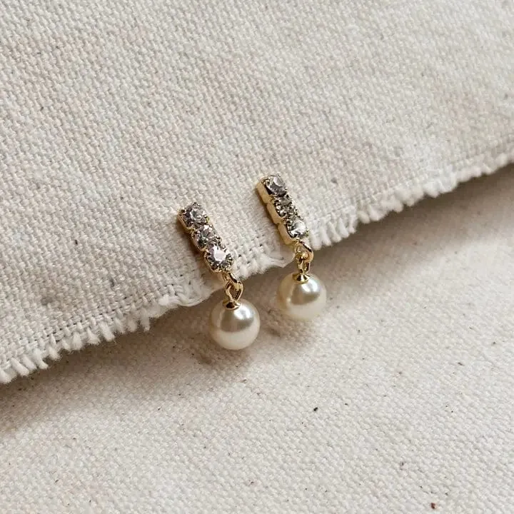 Drop Pearl Earrings In Gold