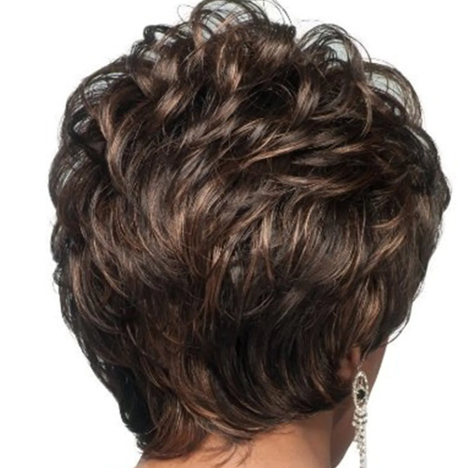 Ebony | Black Short Pixie Cut Curly Synthetic Hair Wig