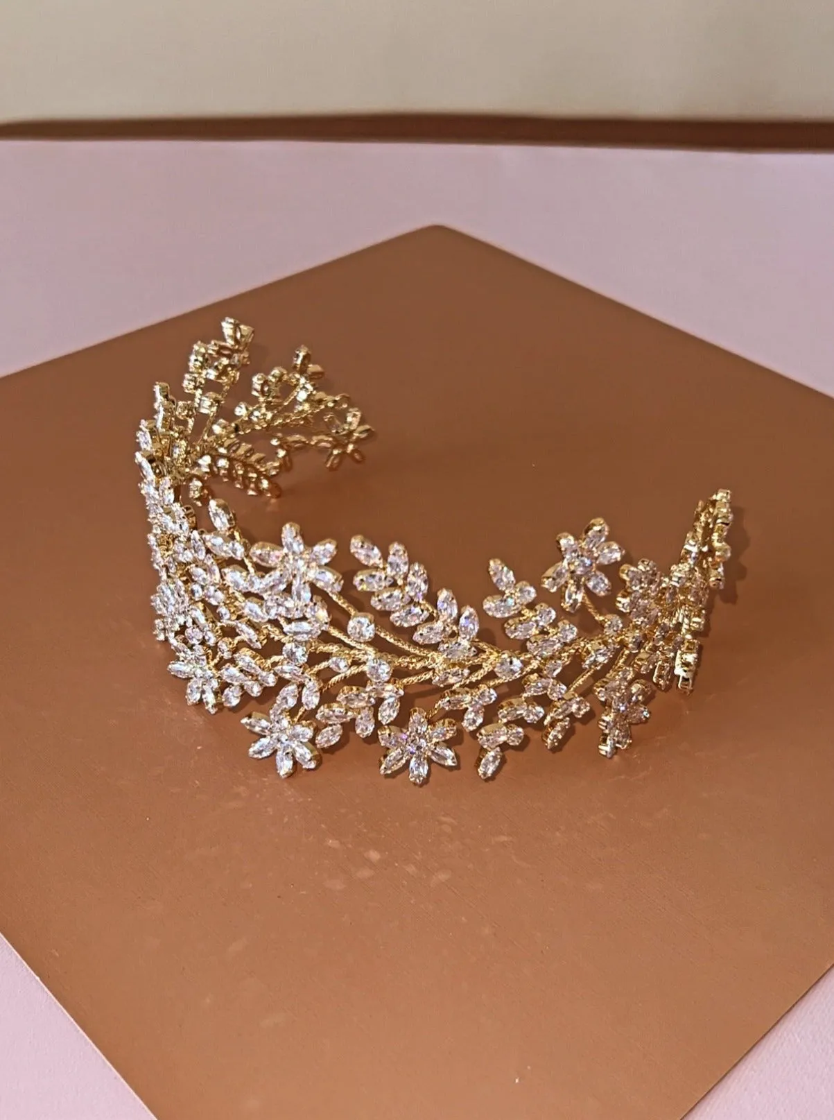 Ellee Real Bride Adorned with ELIANNA Swarovski Bridal Headband