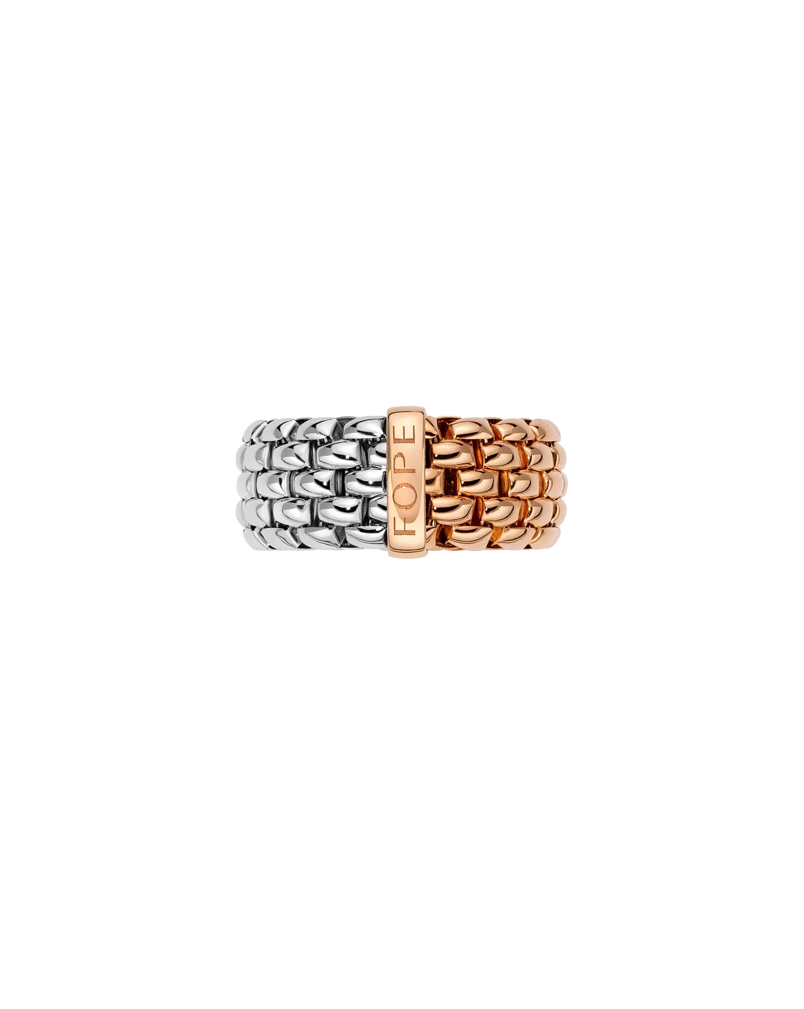 Essentials Collection Bicolour Flex'it ring with oval mesh by Fope
