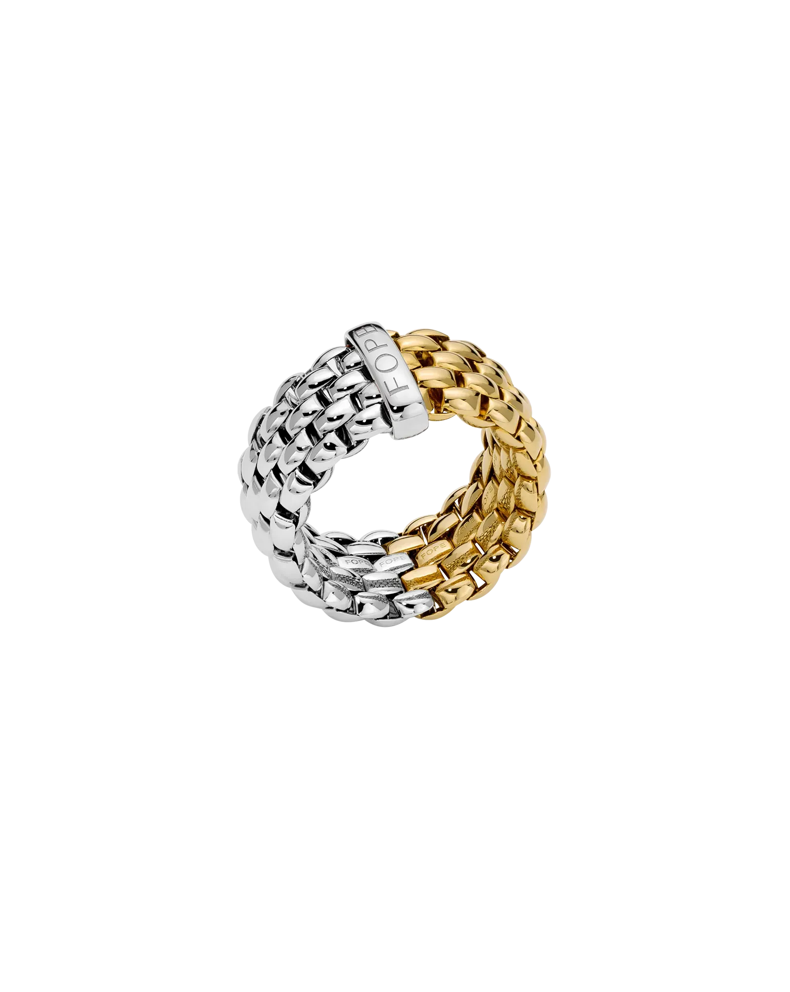 Essentials Collection Bicolour Flex'it ring with oval mesh by Fope