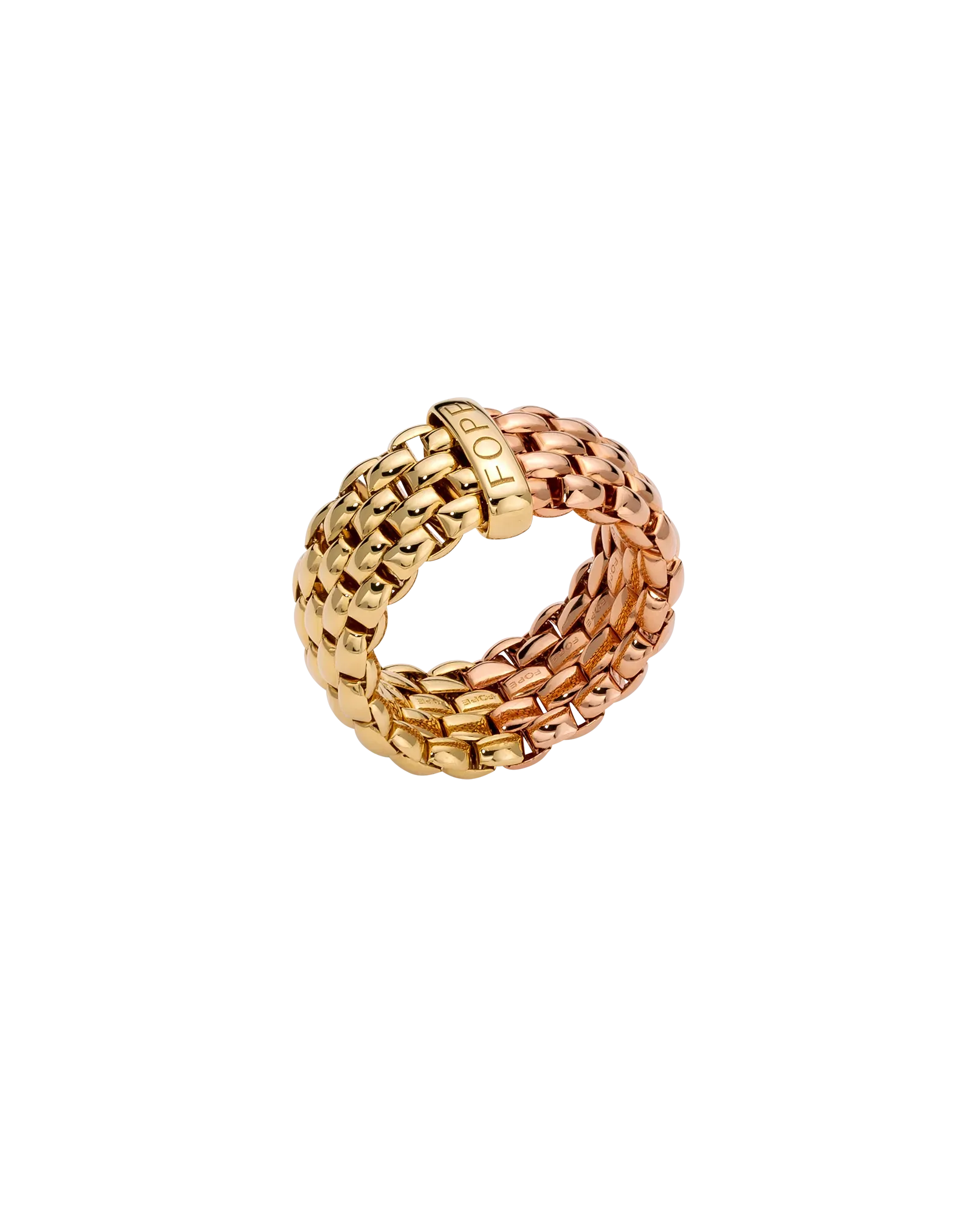 Essentials Collection Bicolour Flex'it ring with oval mesh by Fope