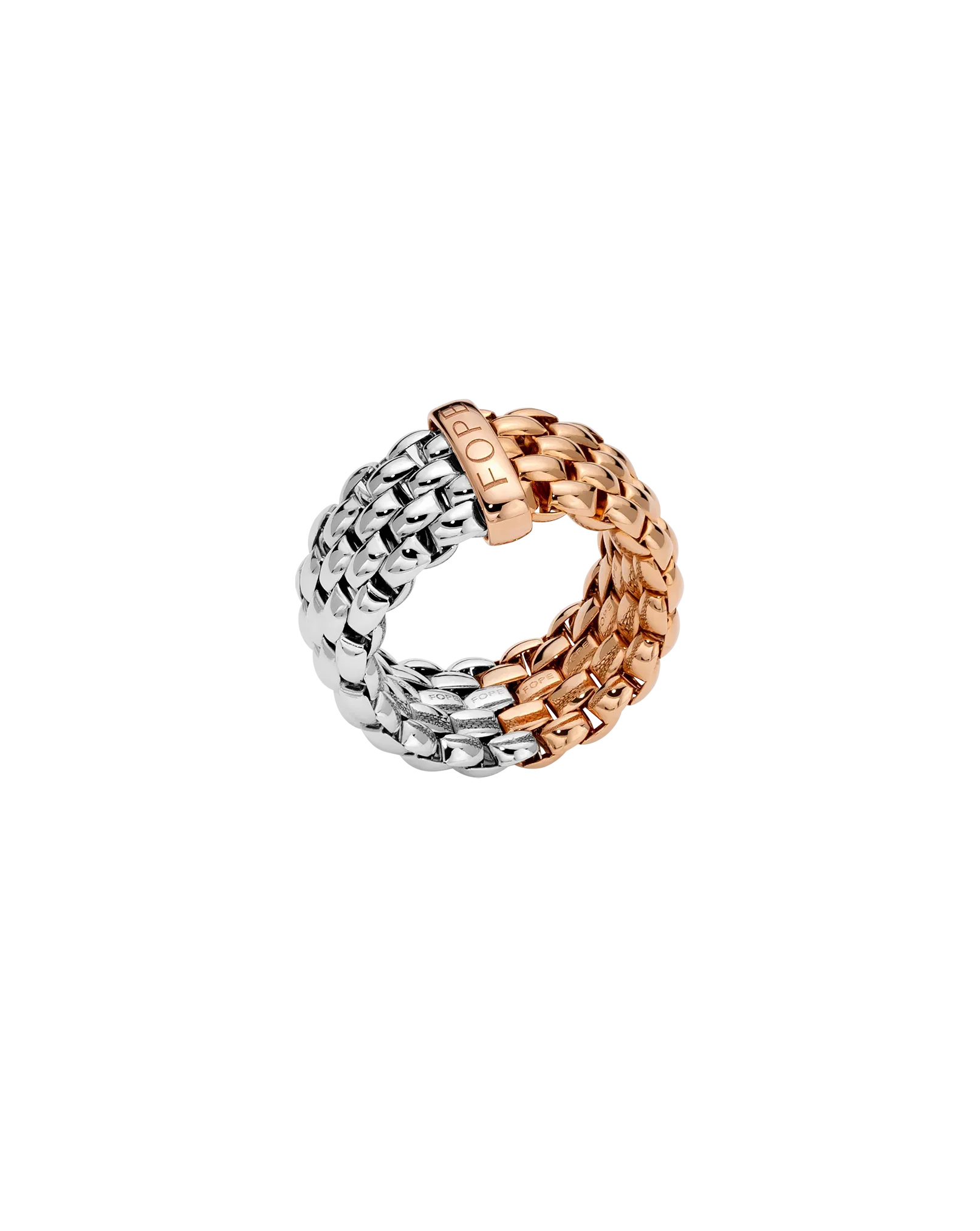 Essentials Collection Bicolour Flex'it ring with oval mesh by Fope