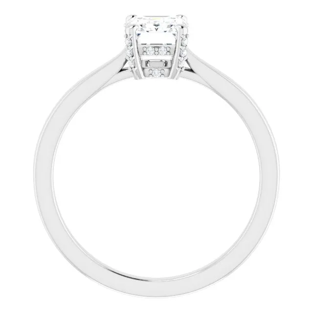 Eva Emerald Diamond Solitaire Engagement Ring