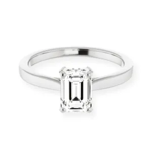 Eva Emerald Diamond Solitaire Engagement Ring