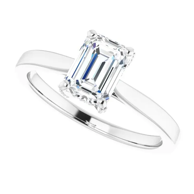 Eva Emerald Diamond Solitaire Engagement Ring