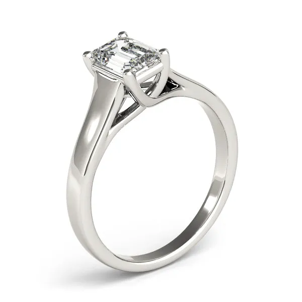 Evelyn Emerald Diamond Solitaire Engagement Ring