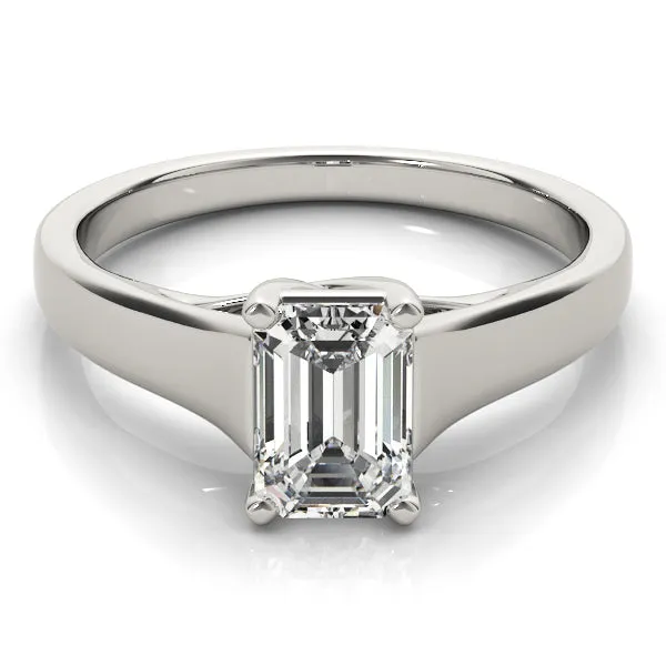 Evelyn Emerald Diamond Solitaire Engagement Ring