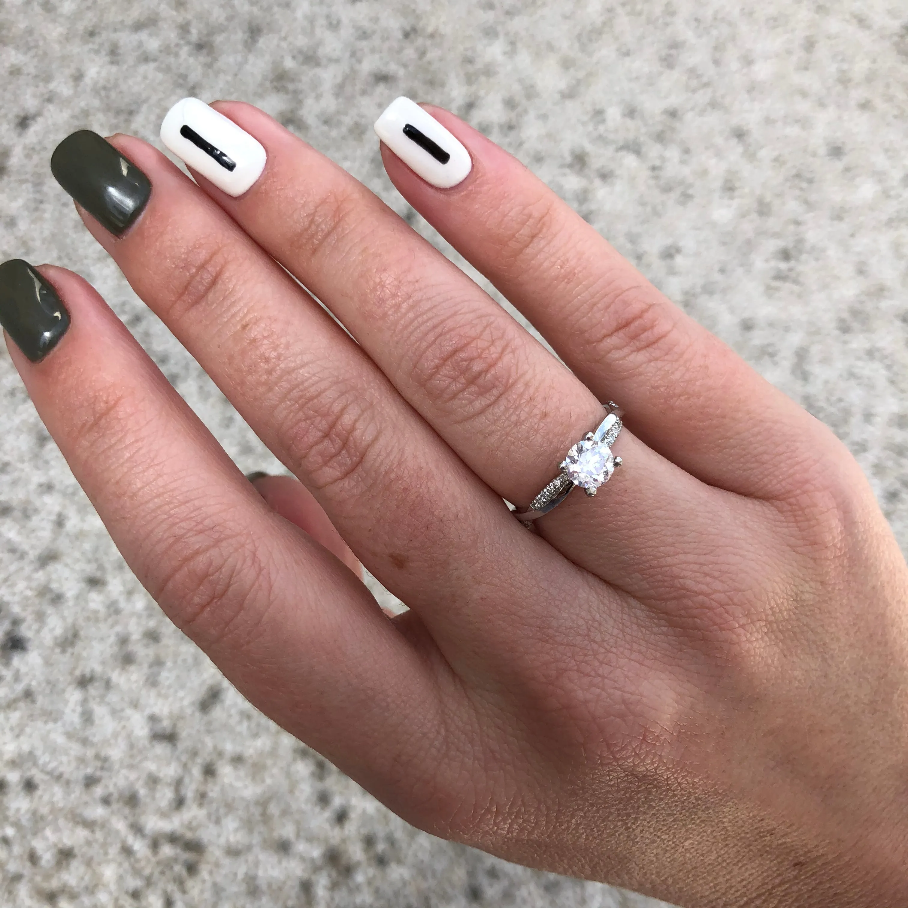Faint Glow twisted Shank Natural Round  Diamond Engagement Ring