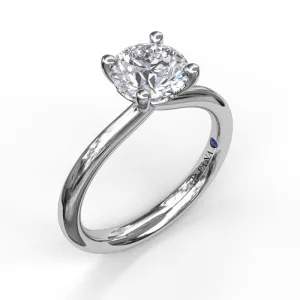 Fana Timeless Round Solitaire Engagement Ring Mounting in 14K White Gold