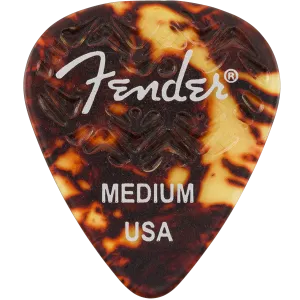 Fender Picks Tortoise Shell Wavelength 351 Shape 6 Pack Medium