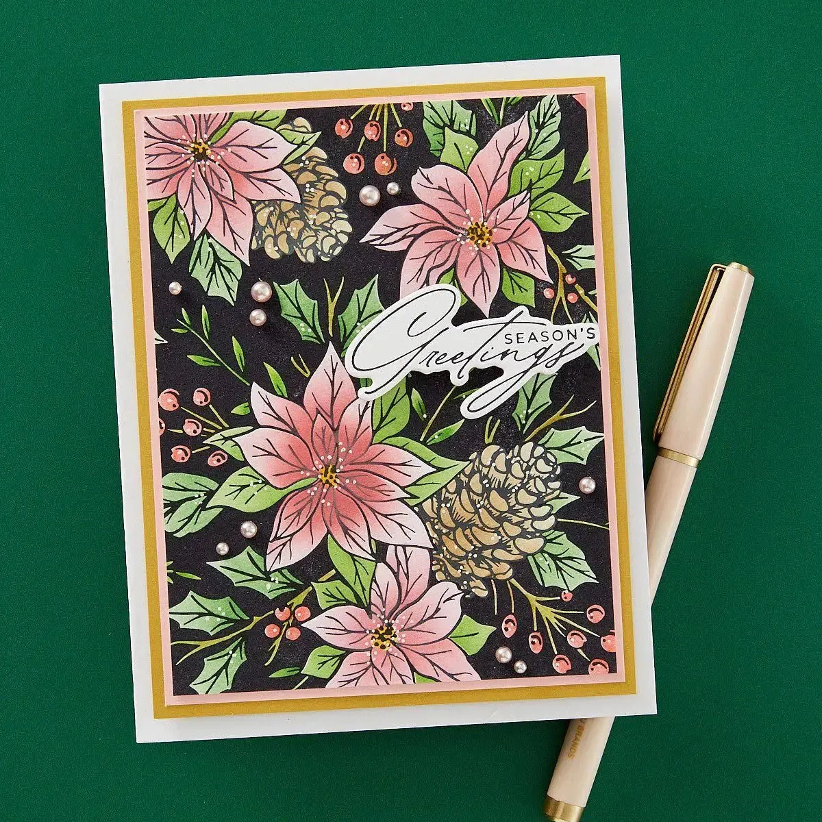 Festive Poinsettias BetterPress Plate Spellbinders  BP-226