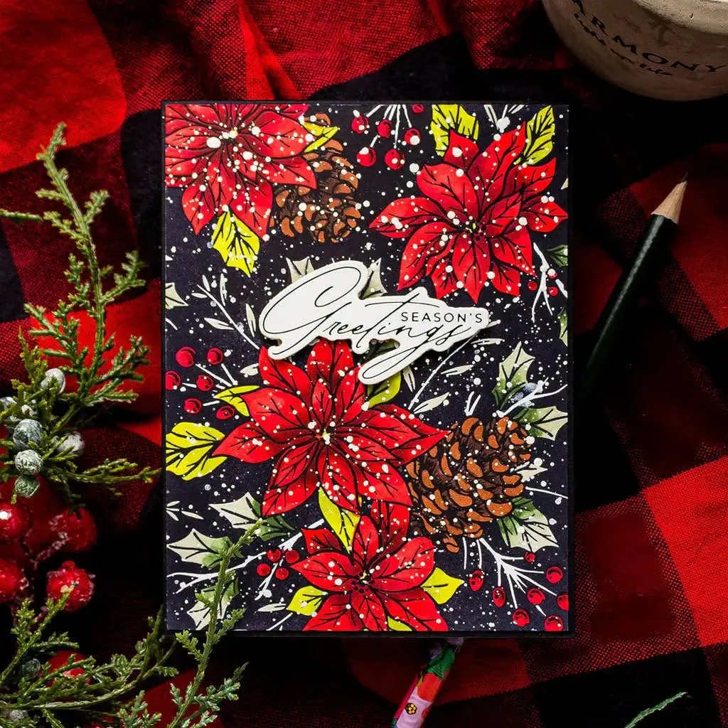 Festive Poinsettias BetterPress Plate Spellbinders  BP-226