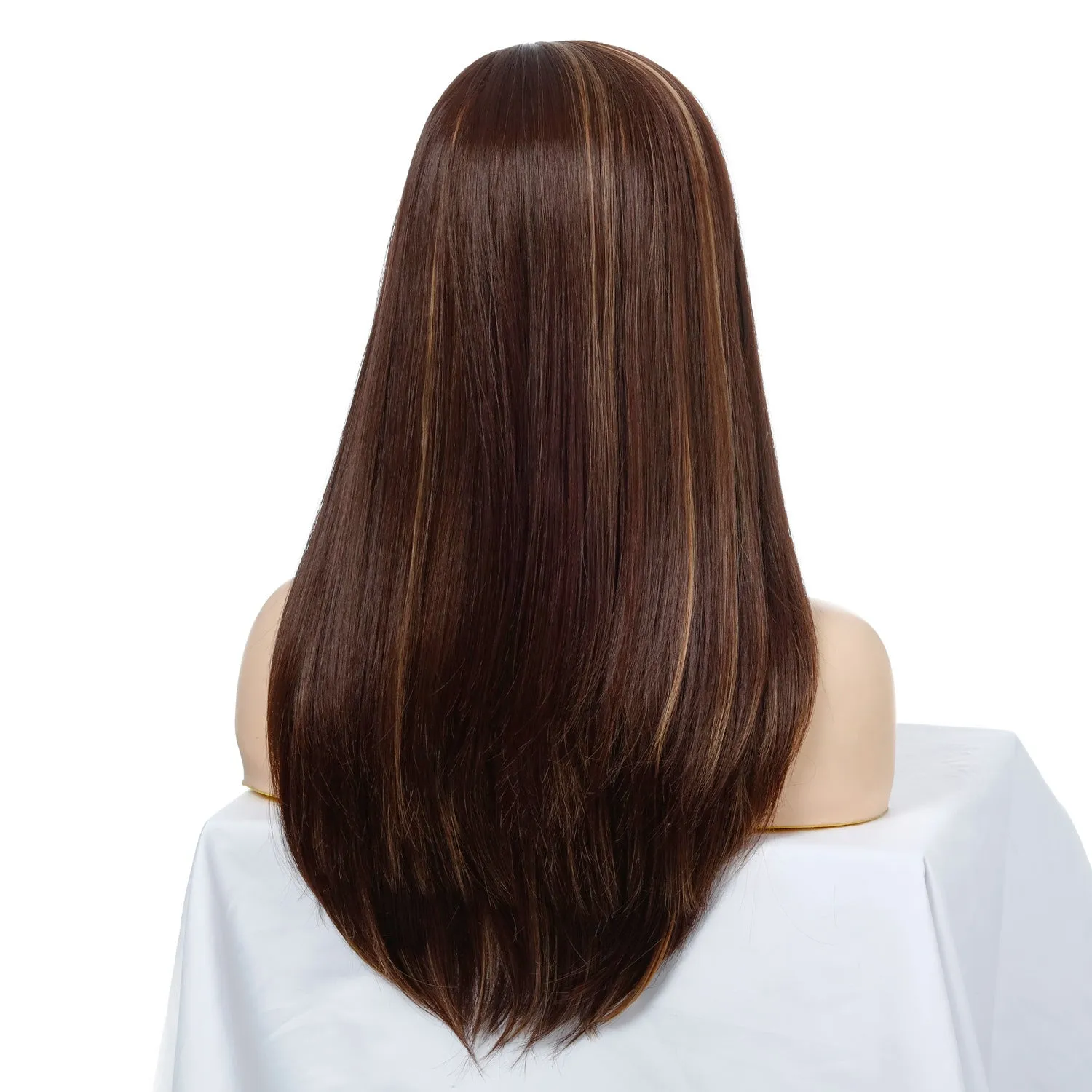 Flora | Brown Long Straight Synthetic Hair Wig