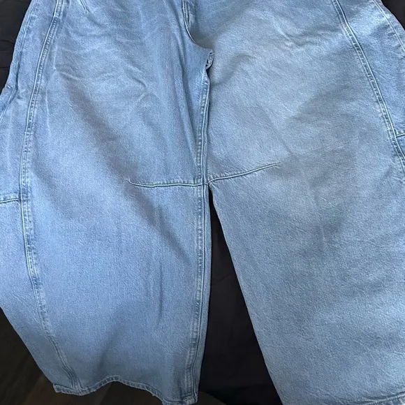 Free People Light Blue Barrel Denim Jeans