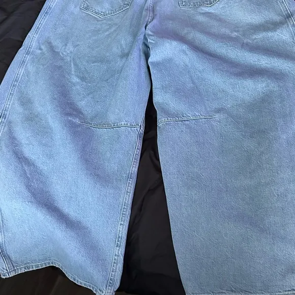 Free People Light Blue Barrel Denim Jeans