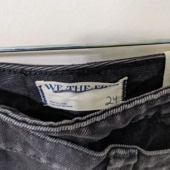 Free People We The Free On Tour Denim Wrap Skirt Hi Low Black Size 24 &amp; 30 NWT‎