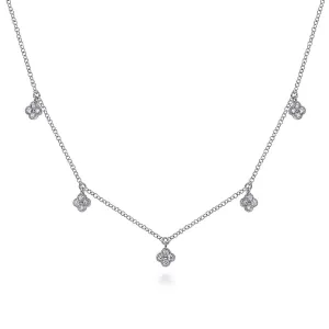 Gabriel & Co. Diamond Pave Clover Drop Necklace