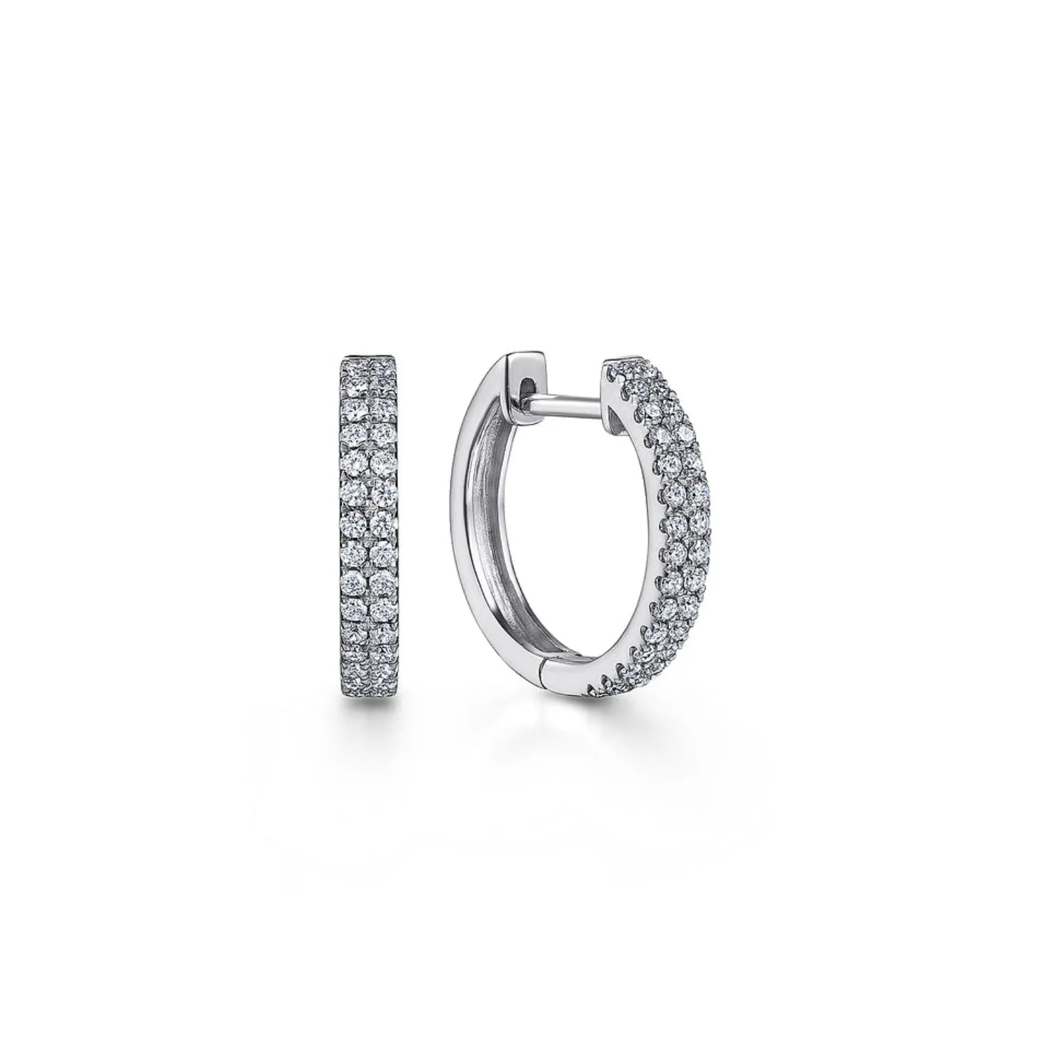 Gabriel & Co. French Pave Thin Diamond Hoop Earrings