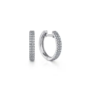 Gabriel & Co. French Pave Thin Diamond Hoop Earrings