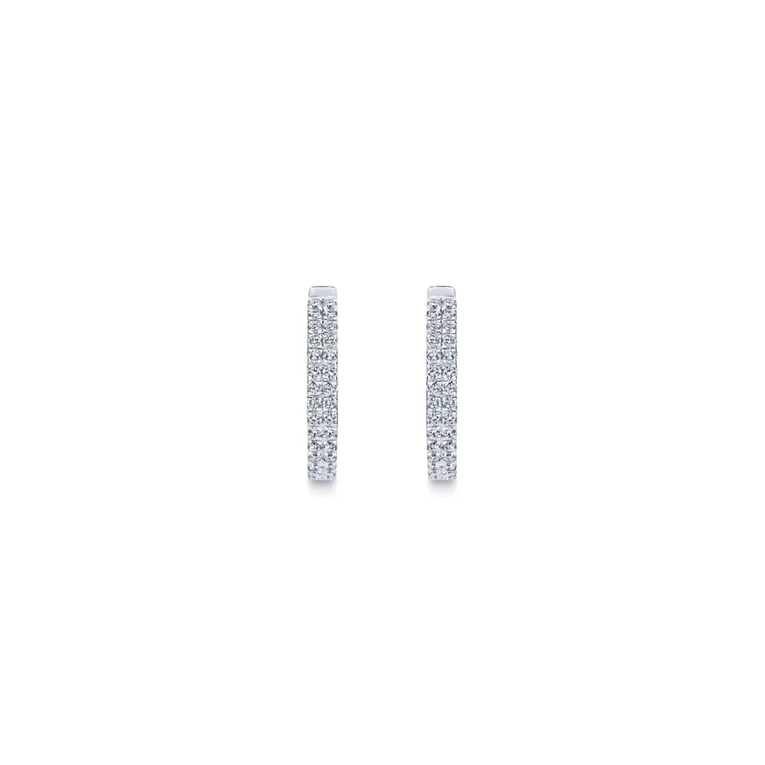 Gabriel & Co. French Pave Thin Diamond Hoop Earrings