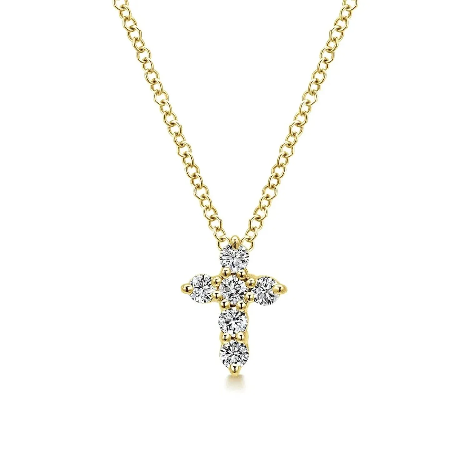 Gabriel & Co. Small Prong Set Diamond Cross Pendant