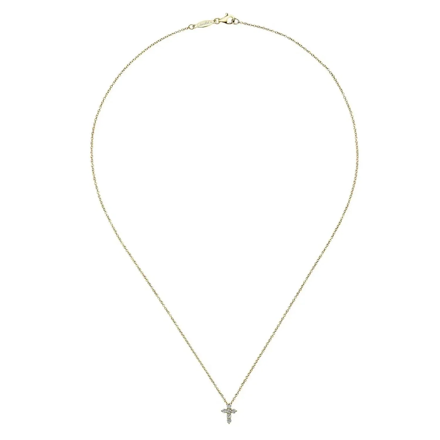 Gabriel & Co. Small Prong Set Diamond Cross Pendant