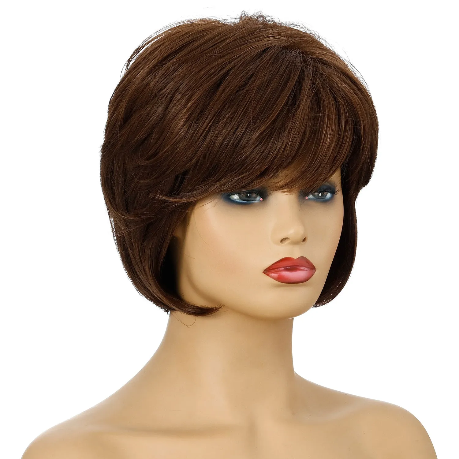 Gabrielle | Brown Short Pixie Cut Wavy Synthetic Hair Wig