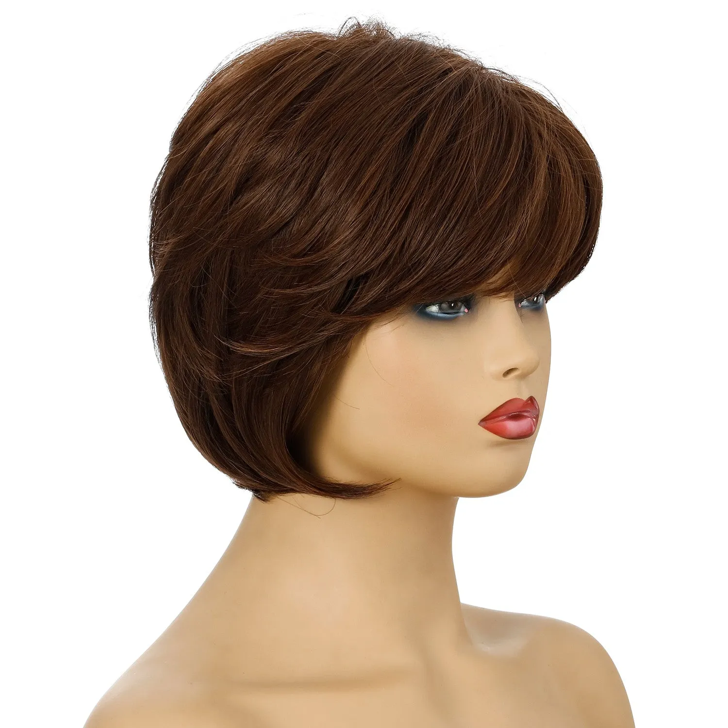 Gabrielle | Brown Short Pixie Cut Wavy Synthetic Hair Wig