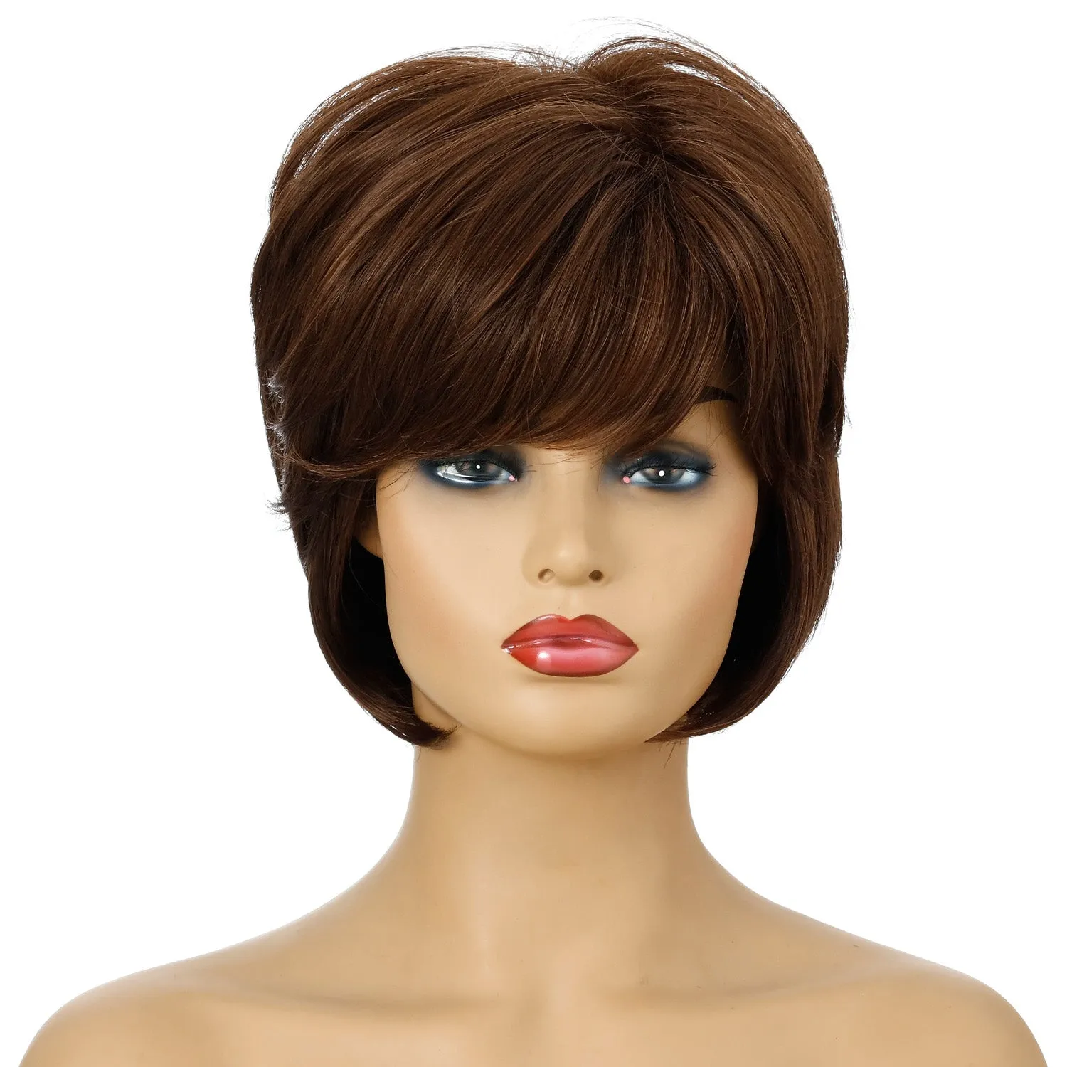 Gabrielle | Brown Short Pixie Cut Wavy Synthetic Hair Wig