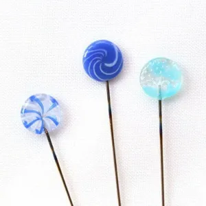 Glass Head Ohajiki Pins