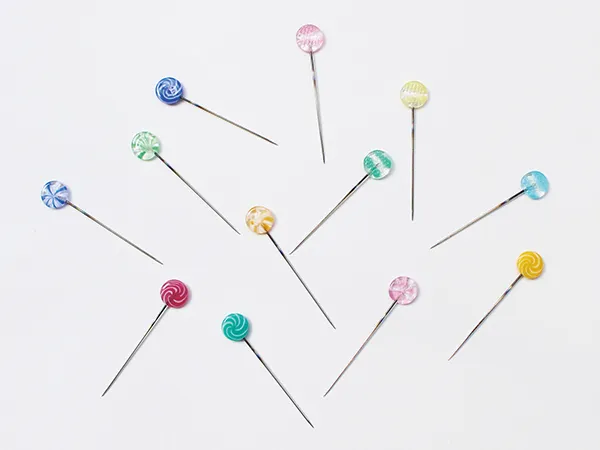 Glass Head Ohajiki Pins
