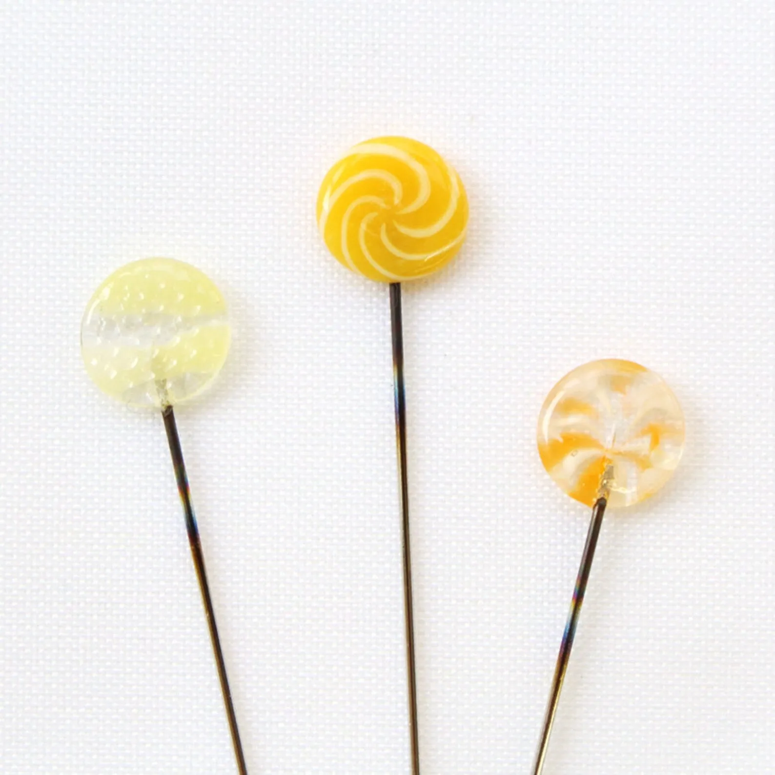Glass Head Ohajiki Pins