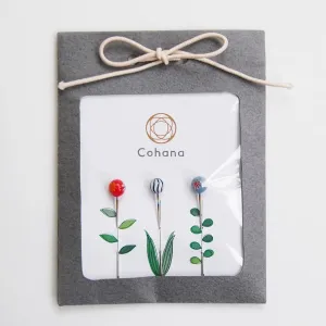Glass Head Tombo-dama Flower Pins