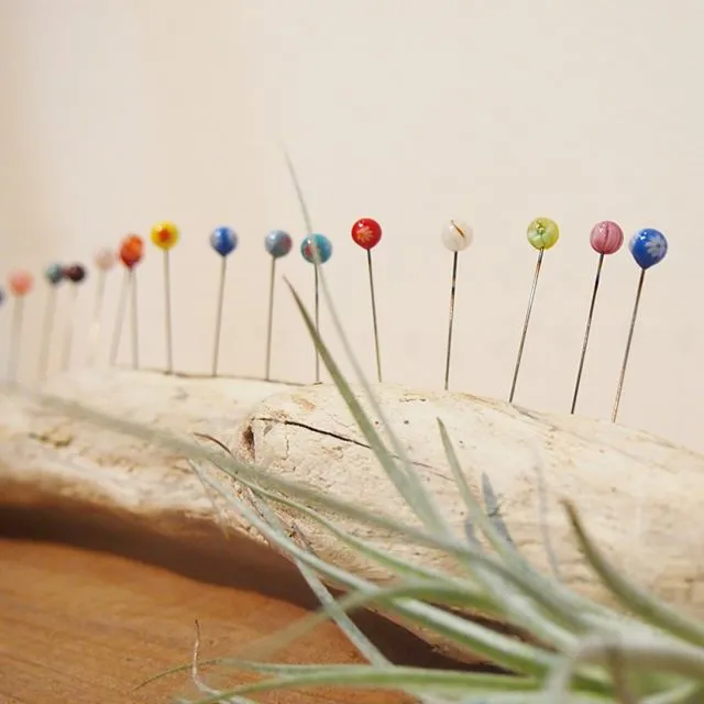 Glass Head Tombo-dama Flower Pins
