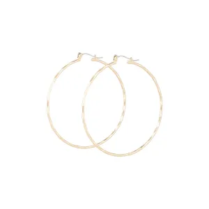 Gold Diamond Cut Hoop Earrings