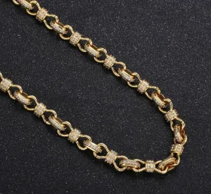 Gold Infinity Micro Pave Figure 8 Chain Necklace 22”
