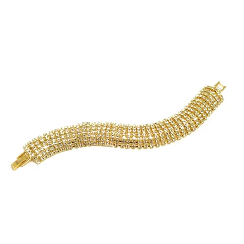 GOLD RHINESTONE CRYSTAL BRACELET #FW1505BCR-G (NG5)