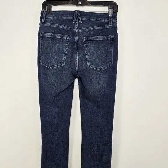 Good American Classic Skinny Jeans Womens Size 4/27 Blue Raw Hem High Rise