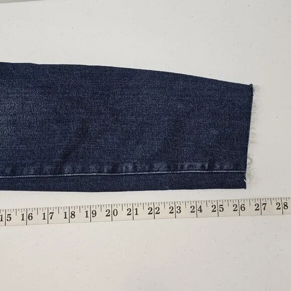 Good American Classic Skinny Jeans Womens Size 4/27 Blue Raw Hem High Rise