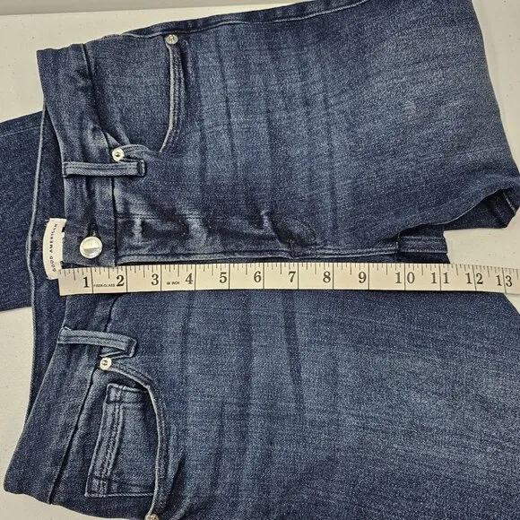 Good American Classic Skinny Jeans Womens Size 4/27 Blue Raw Hem High Rise