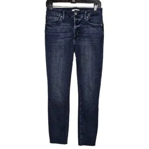 Good American Classic Skinny Jeans Womens Size 4/27 Blue Raw Hem High Rise