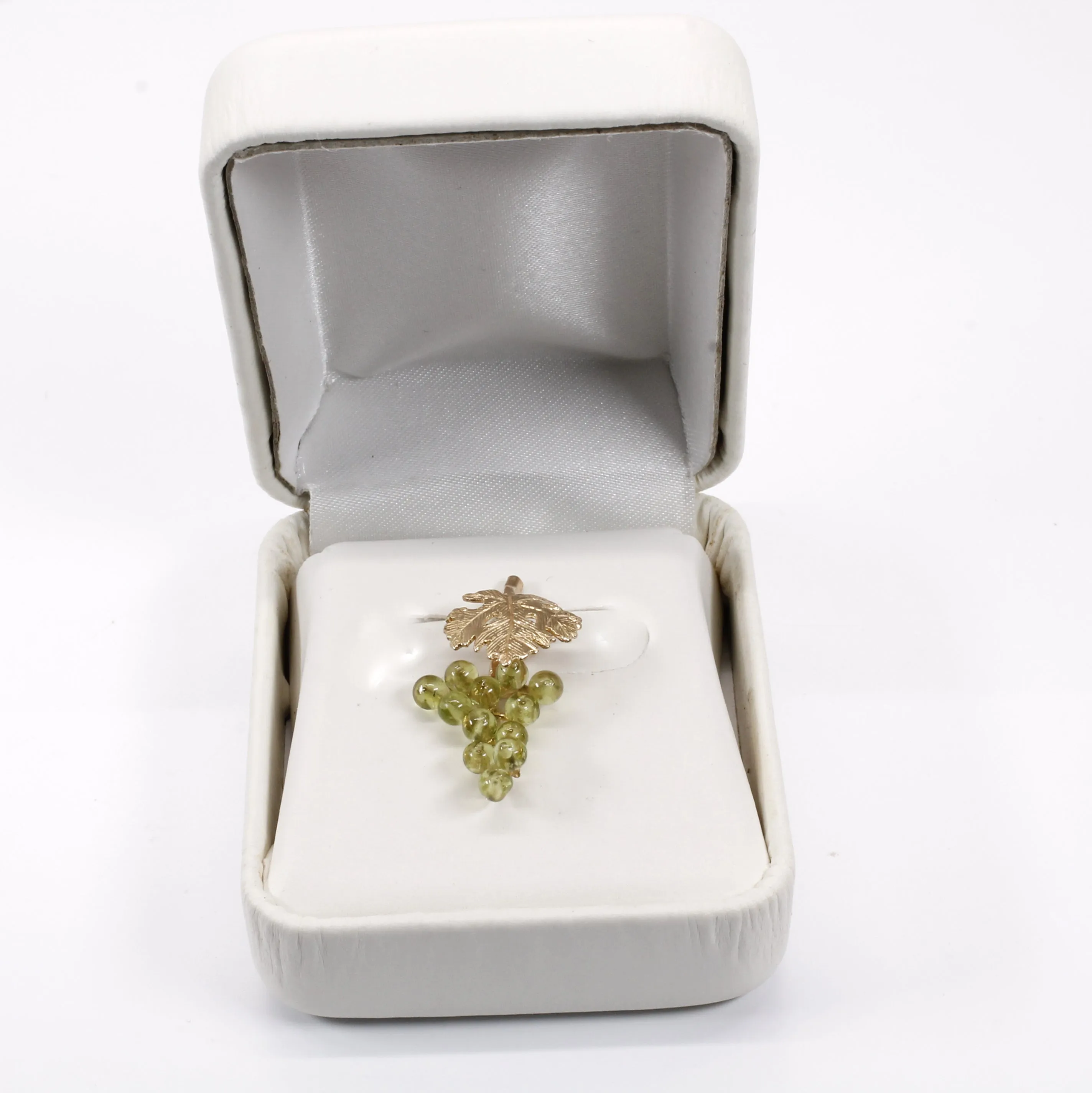 Grape Cluster Lapel Pin made in 14kt Gold with Real Gemstones